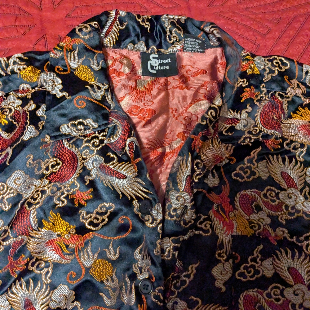 Street Culture Dragon Embroidered Shirt